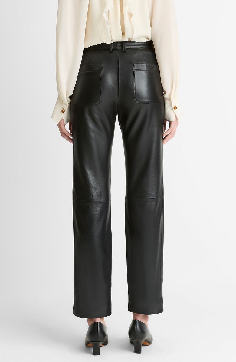 Vince Straight Leg Leather Pants, Alternate, color, Black