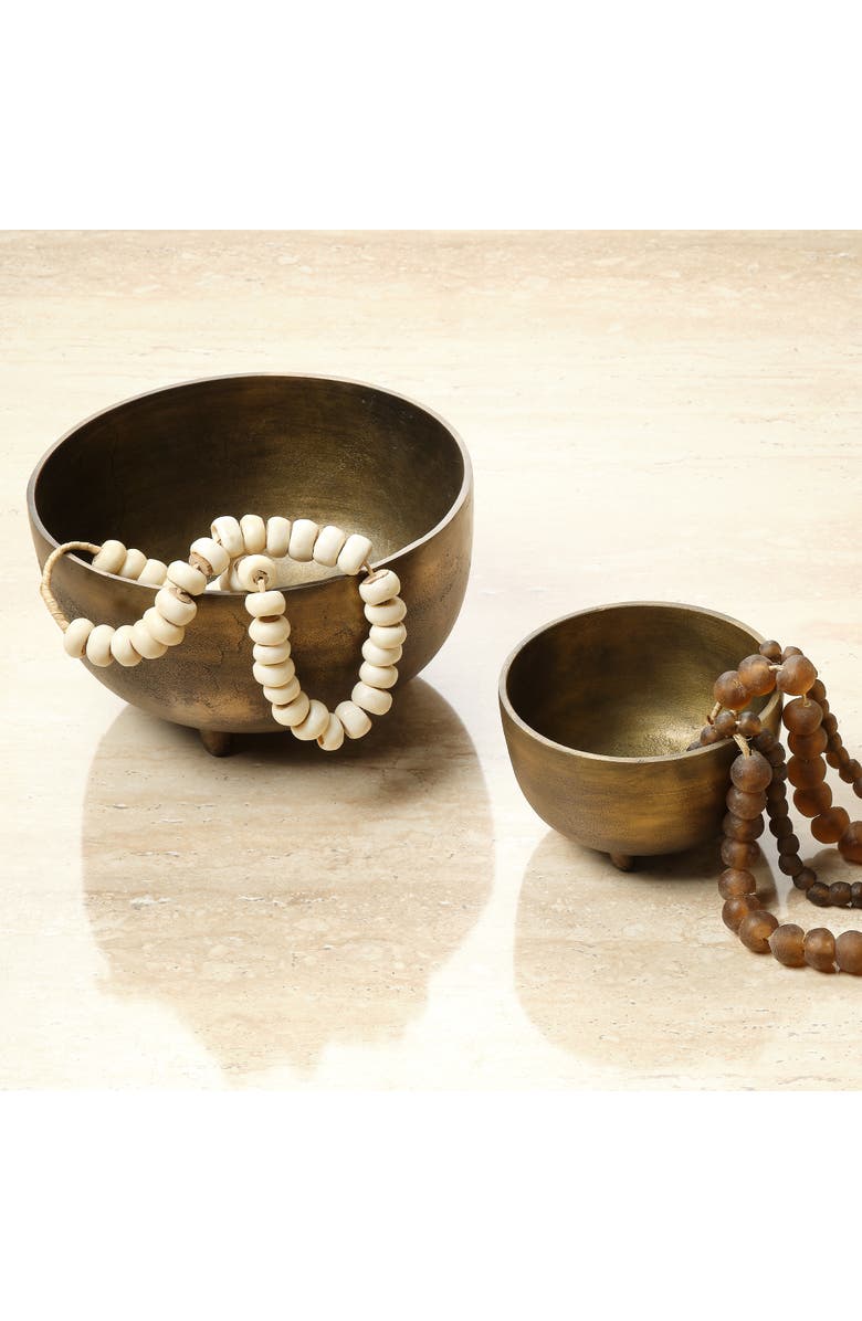 JAMIE YOUNG Relic Metal Small Footed Decorative Bowl, Alternate, color, Antique Brass