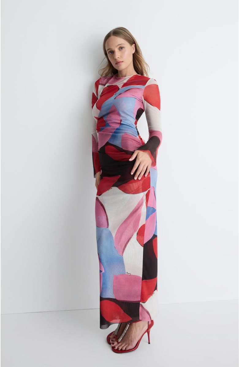 Romy Clara Mesh Dress, Alternate, color, Abstract Beauty