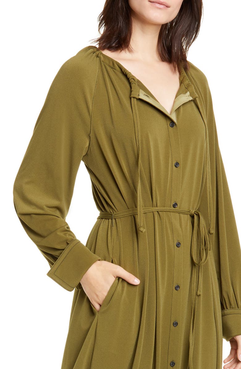 Proenza Schouler White Label Matte Jersey Long Sleeve Midi Dress, Alternate, color, 