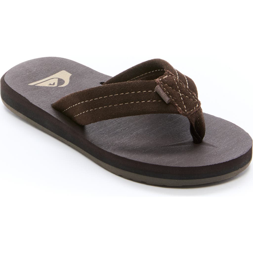 Quiksilver Kids' Carver Suede Core Flip-flop In Burgundy