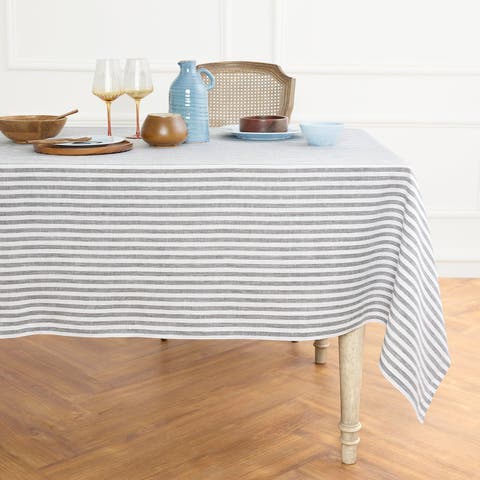 Linen Tablecloth for Spring and Easter - Amalfi Stripe, 60 x 108