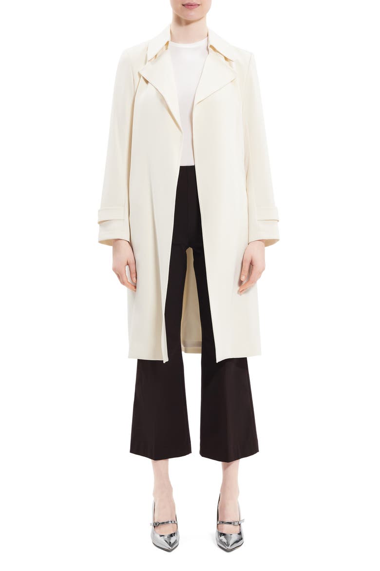Oaklane Admiral Crepe Trench Coat, Alternate, color, RICE
