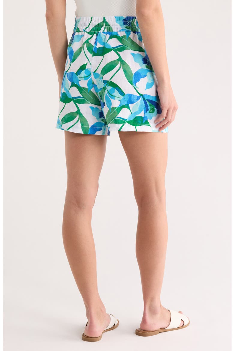 Seaside Brights High Waist Easy Linen Shorts, Alternate, color, WHITE