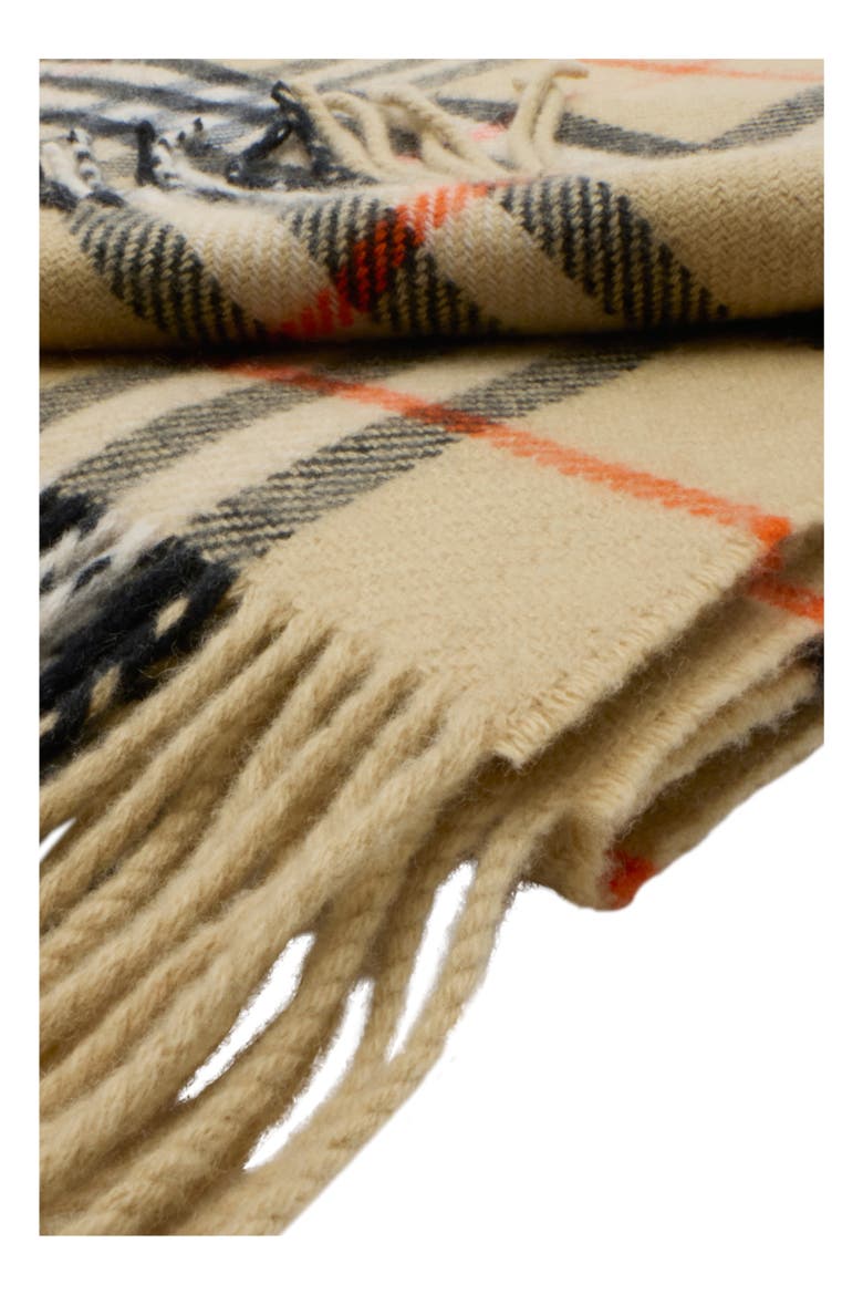 Check Wool Cashmere Blanket, Alternate, color, Sand beige