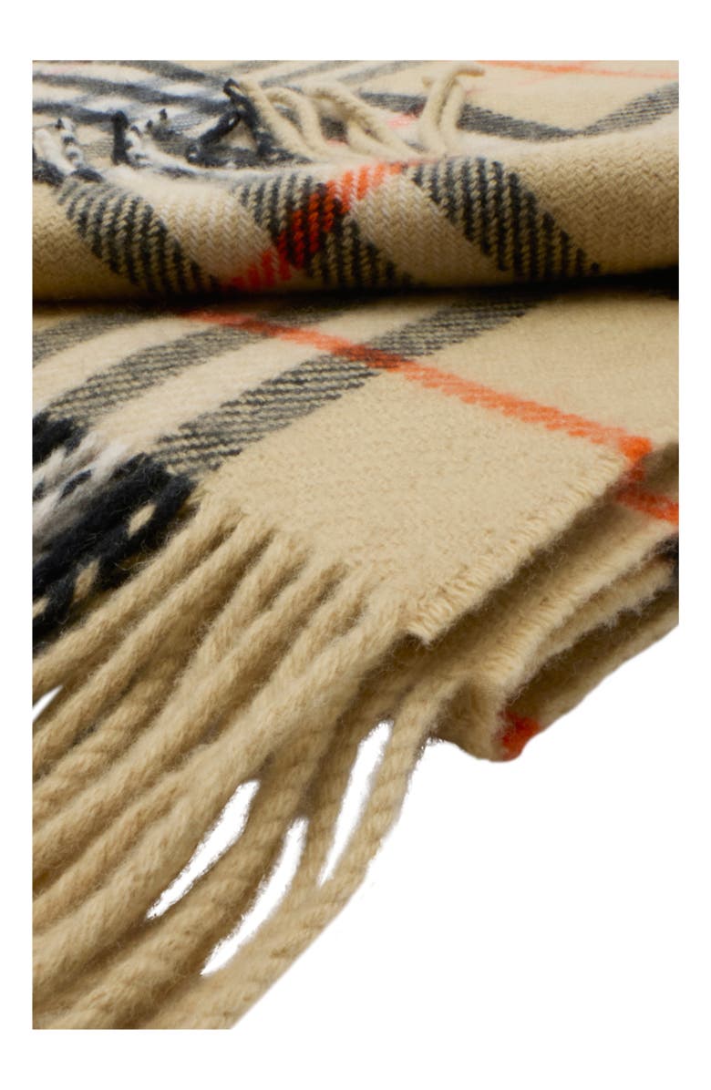 Burberry Check Wool Cashmere Blanket, Alternate, color, Sand