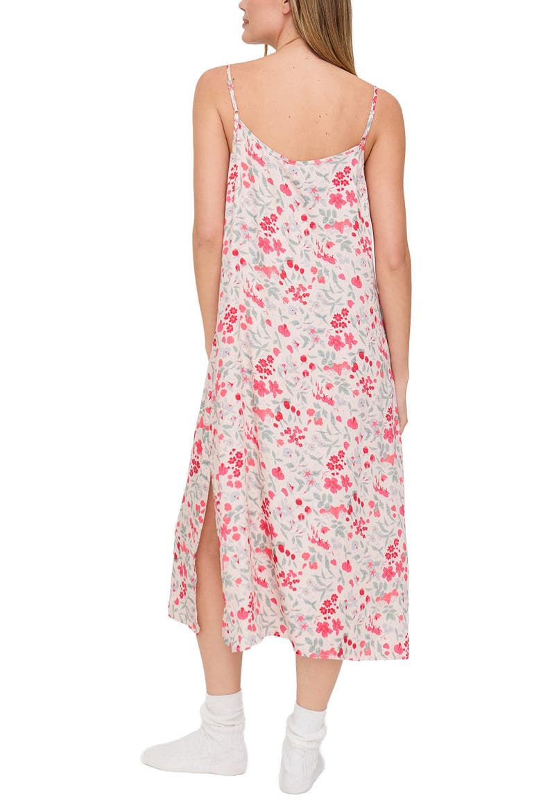 Rosie V-Neck Patchwork Print Slip Nightgown, Alternate, color, Cream