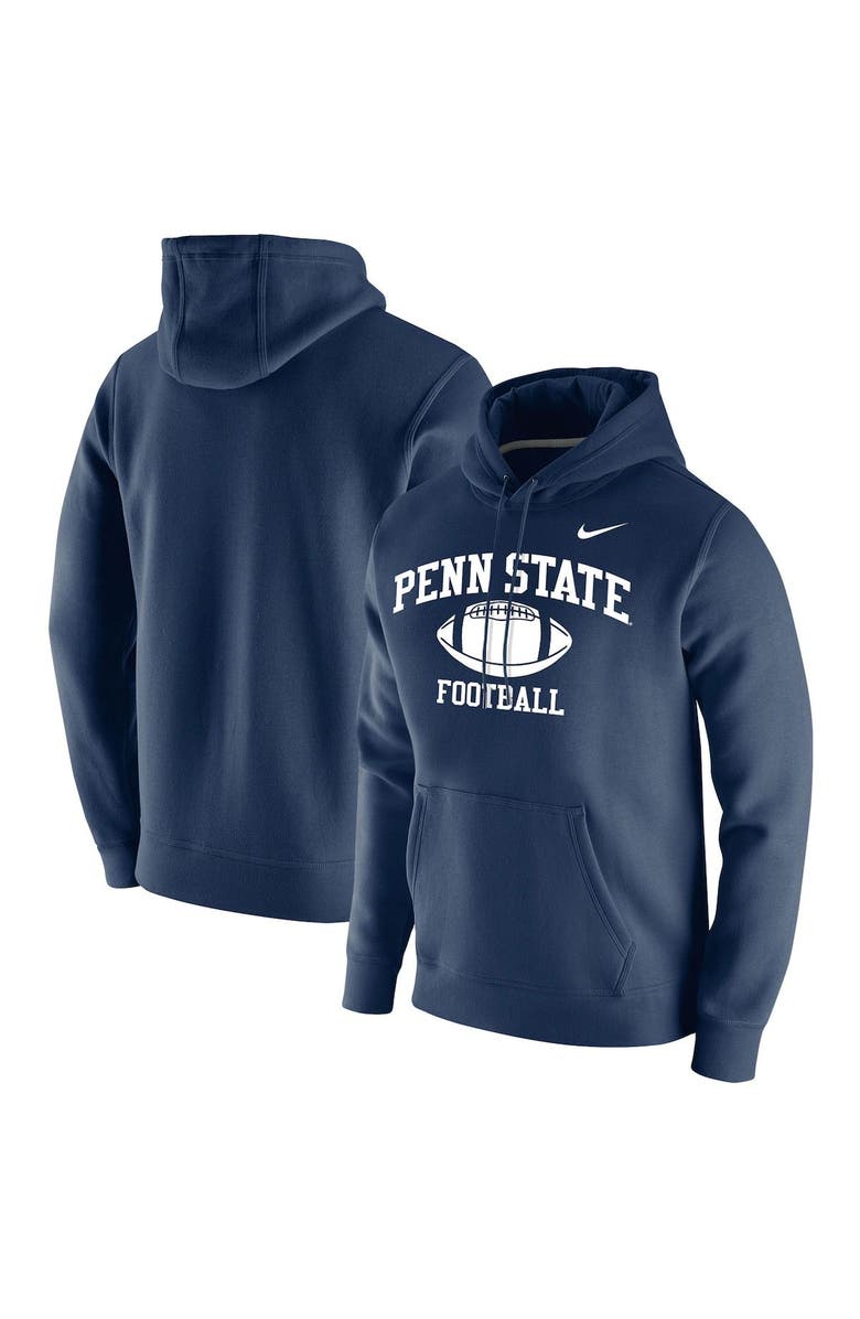 Nike Men's Nike Navy Penn State Nittany Lions Retro Football Club Fleece Pullover Hoodie, Main, color,