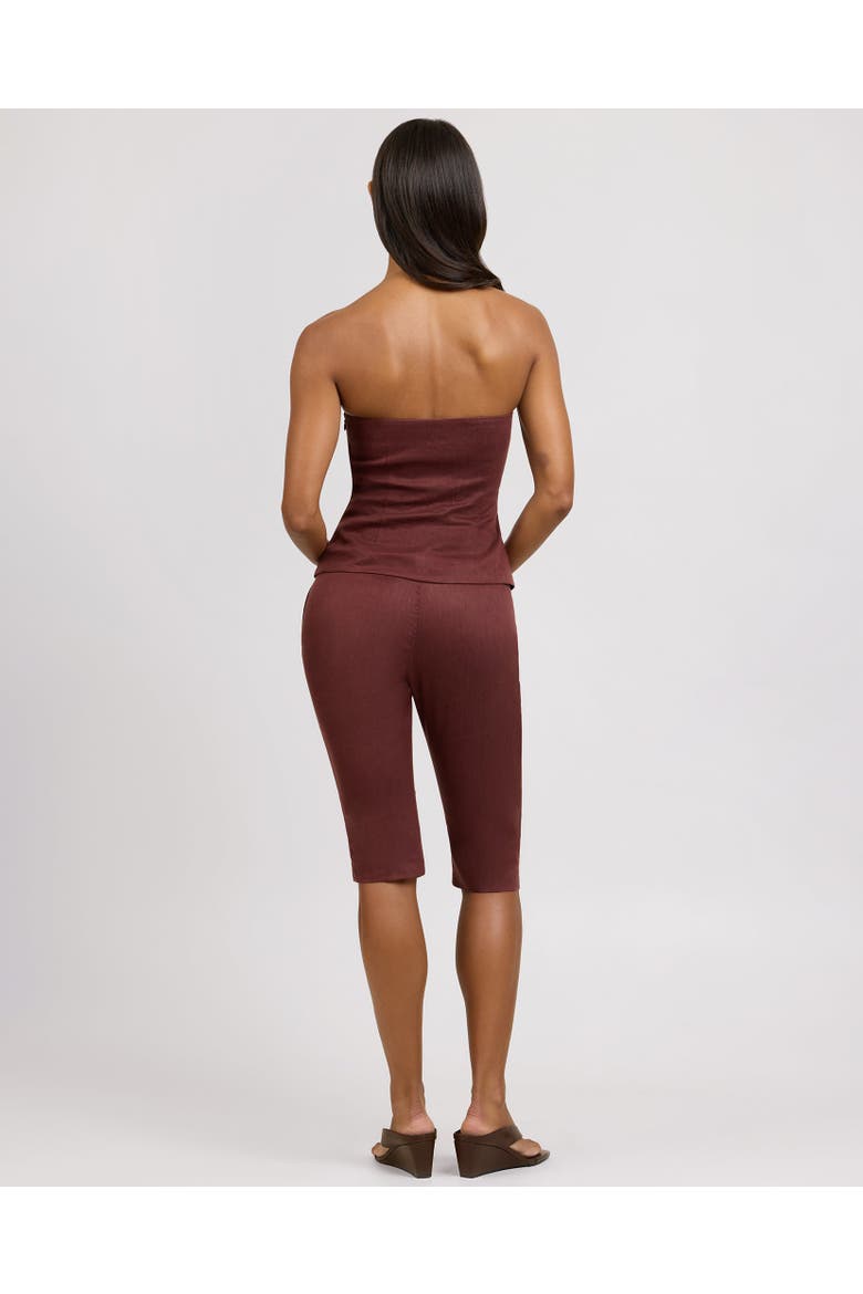 Strapless Peplum Top, Alternate, color, Cacao