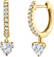 Anita Ko 18k Gold Heart Diamond Huggie Hoop Earrings