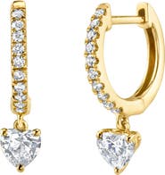 Anita Ko 18k Gold Heart Diamond Huggie Hoop Earrings