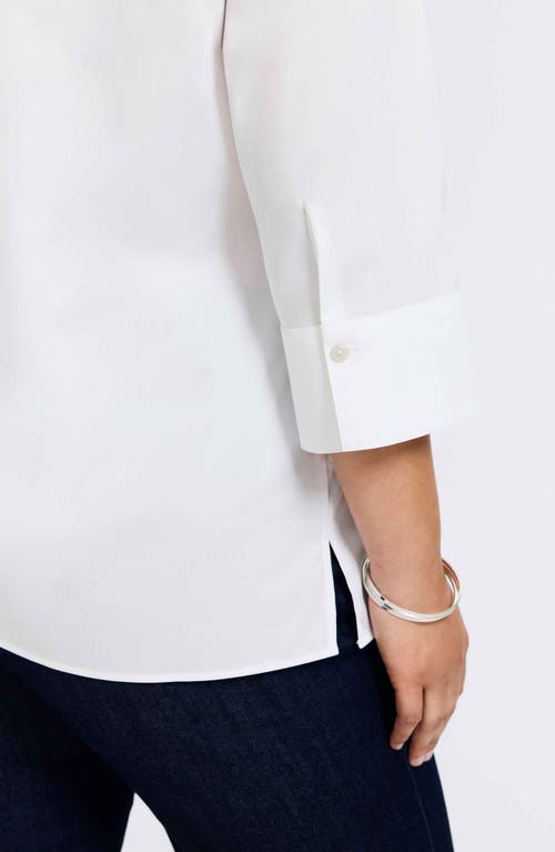Foxcroft Julia Stretch Cotton Blend Shirt In White