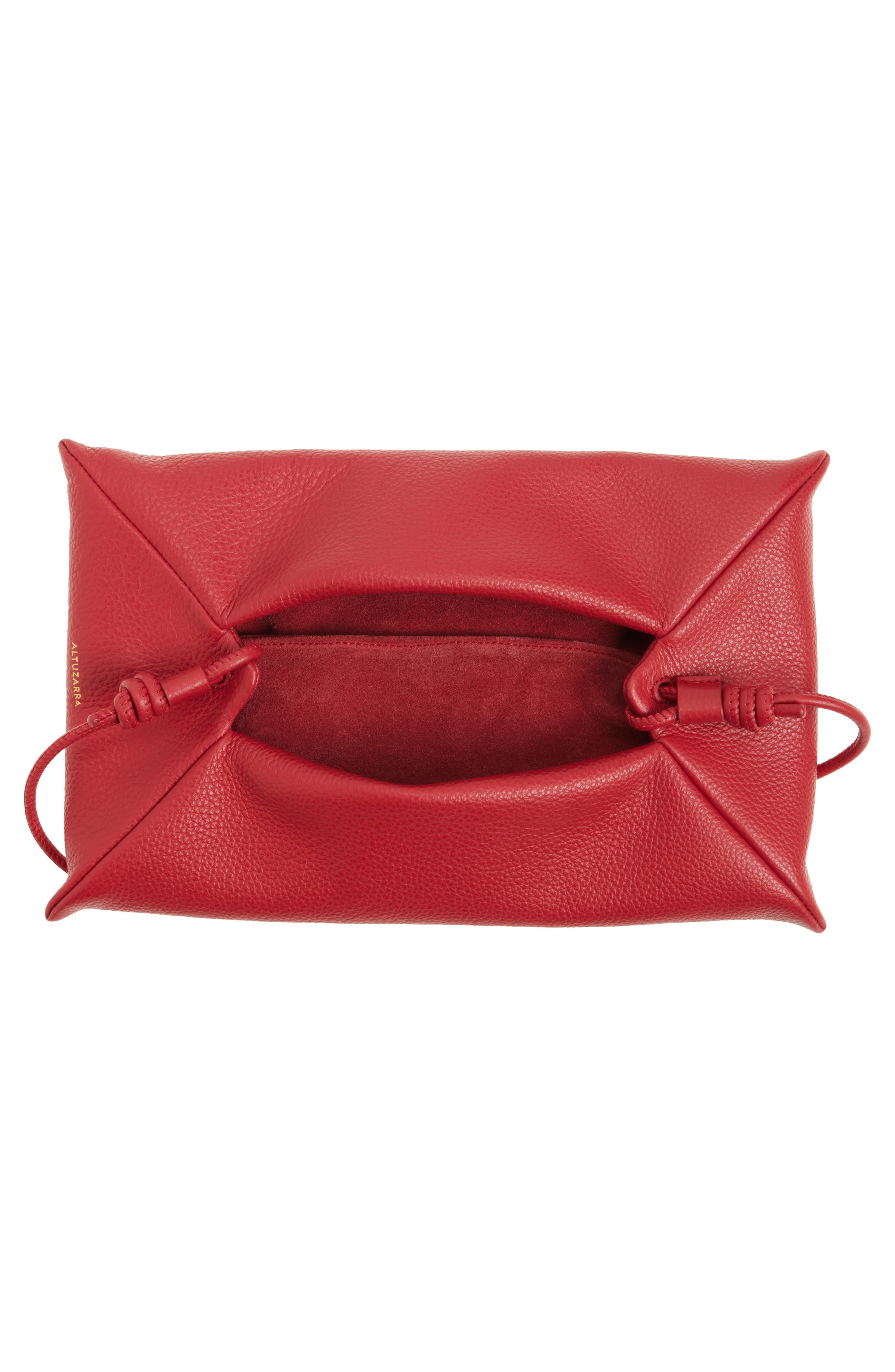 Mini Origami Leather Crossbody Bag, Alternate, color, RED
