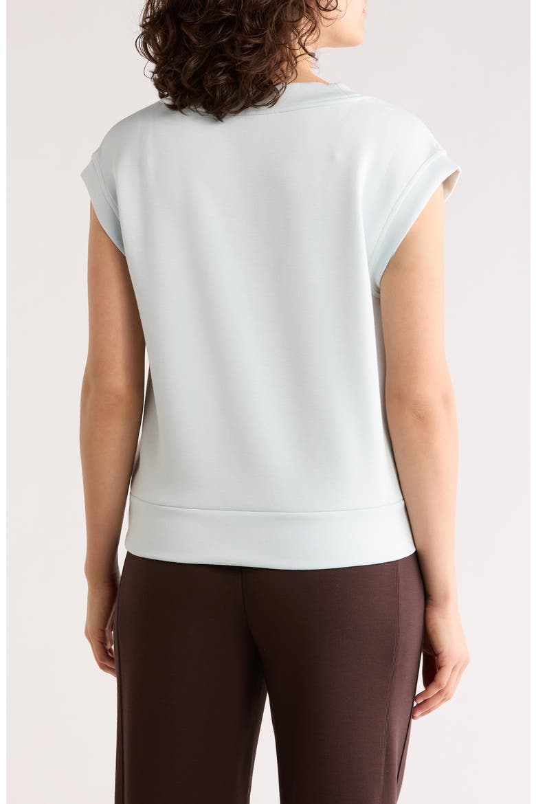 Whisper V-Neck Short Sleeve Knit Top, Alternate, color, BLUE FLOW
