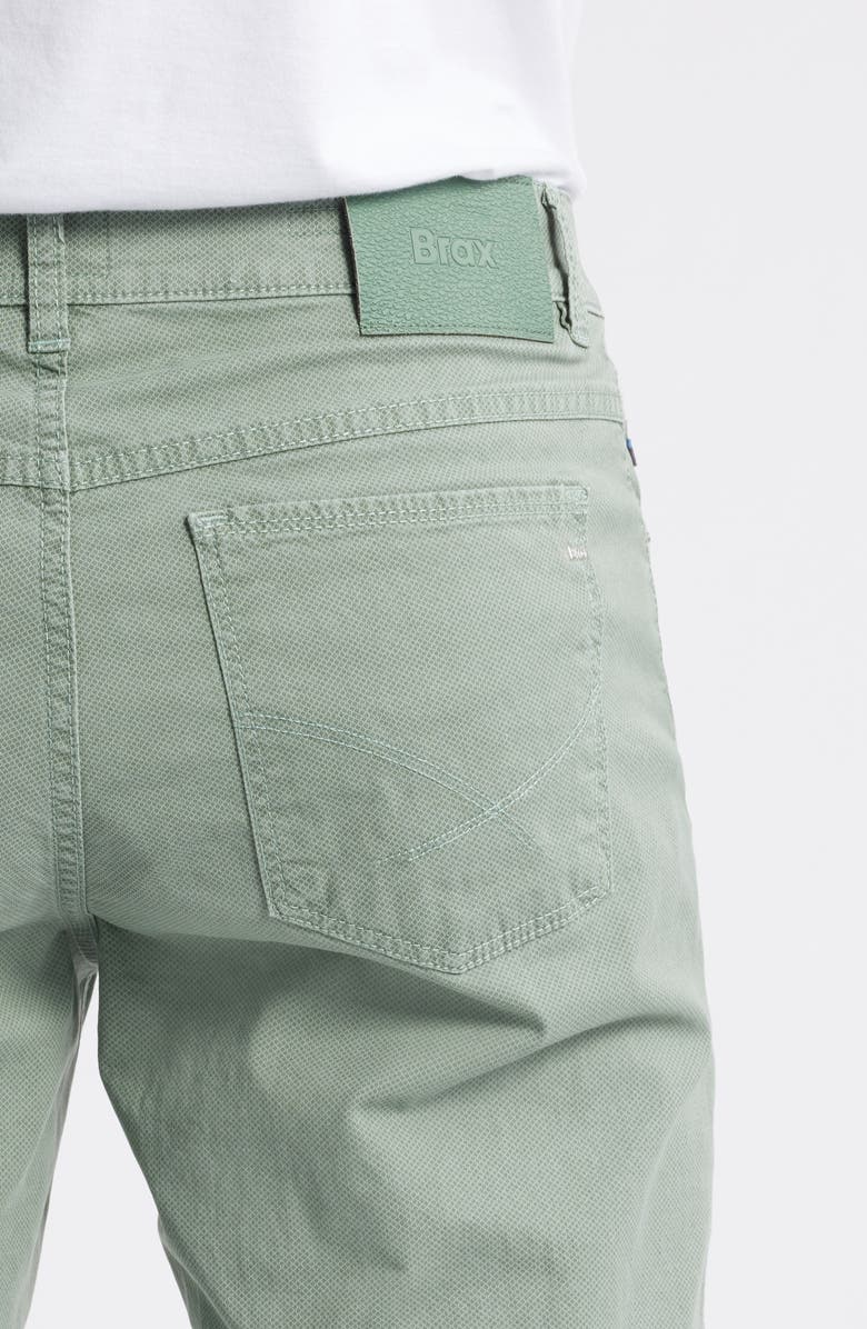 Brax Cooper Fusion Flex Microprint Regular Fit Straight Leg Pants, Alternate, color, Thyme