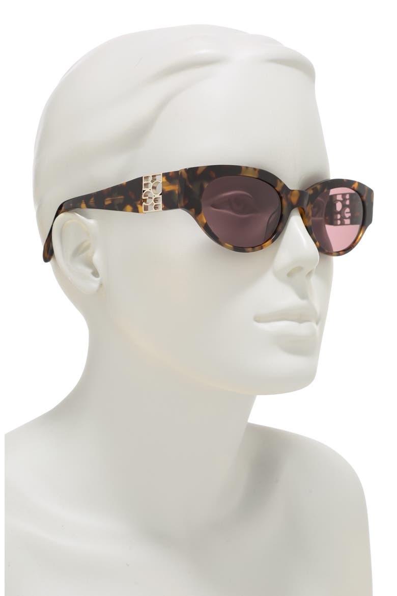 53mm Chunky Oval Sunglasses, Alternate, color, BLONDE DEMI
