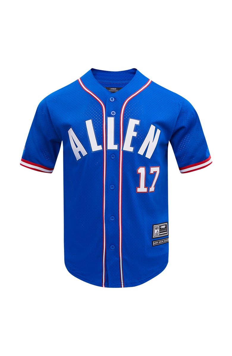 PRO STANDARD Men's Pro Standard Josh Allen Royal Buffalo Bills Mesh Button-Up Baseball Jersey, Alternate, color, Royal