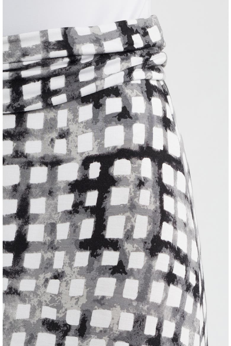 Print Roll Top Maxi Skirt, Alternate, color, BLACK/ IVORY