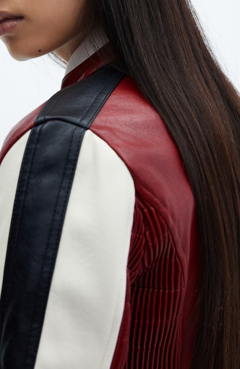 MANGO Faux Leather Moto Jacket, Alternate, color, 