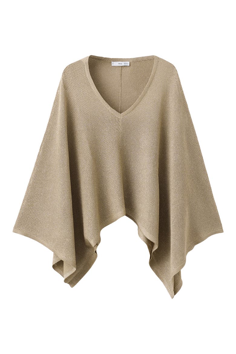 Metallic V-Neck Long Sleeve Knit Top, Alternate, color, GOLD