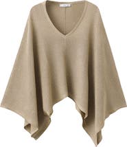 MANGO Metallic V-Neck Long Sleeve Knit Top