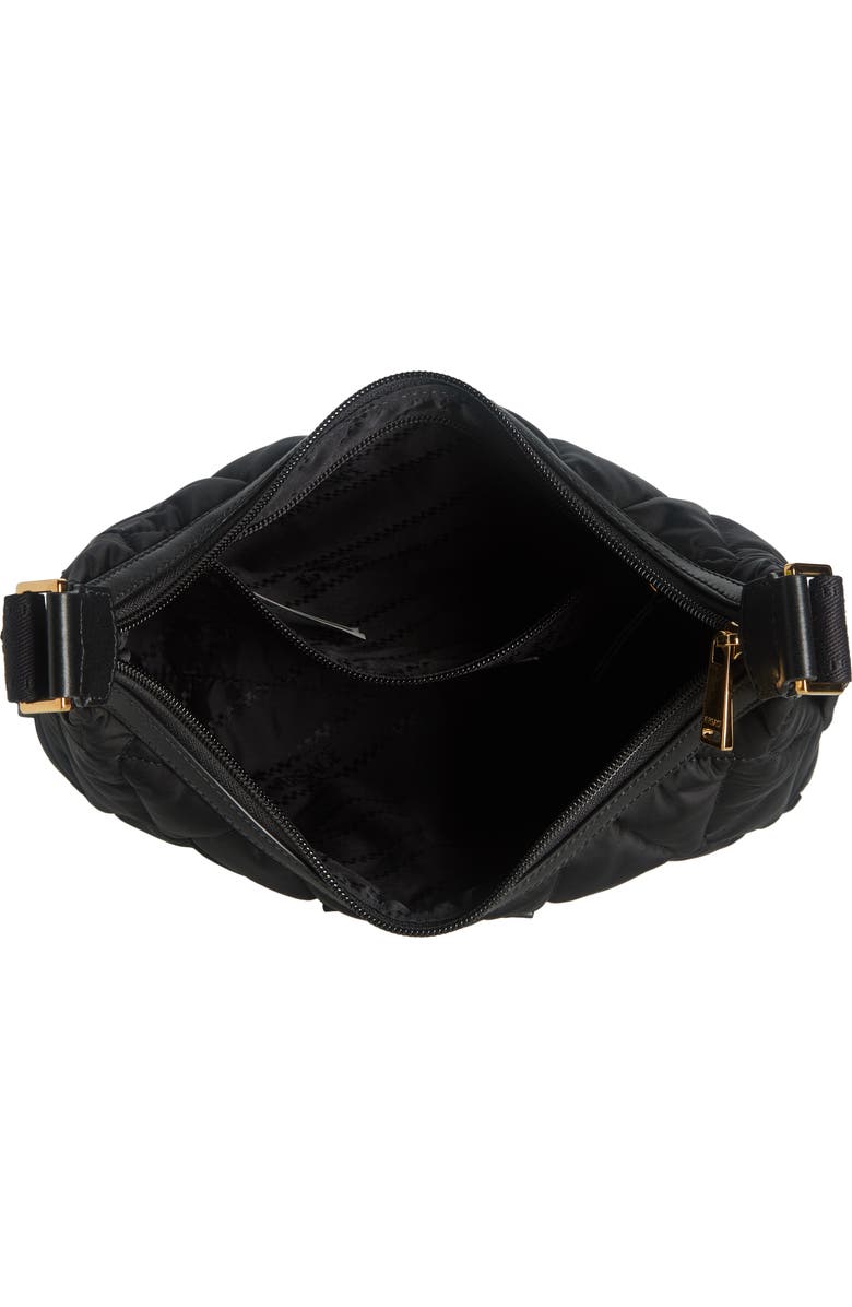 Versace Quilted Nylon Hobo Bag, Alternate, color,