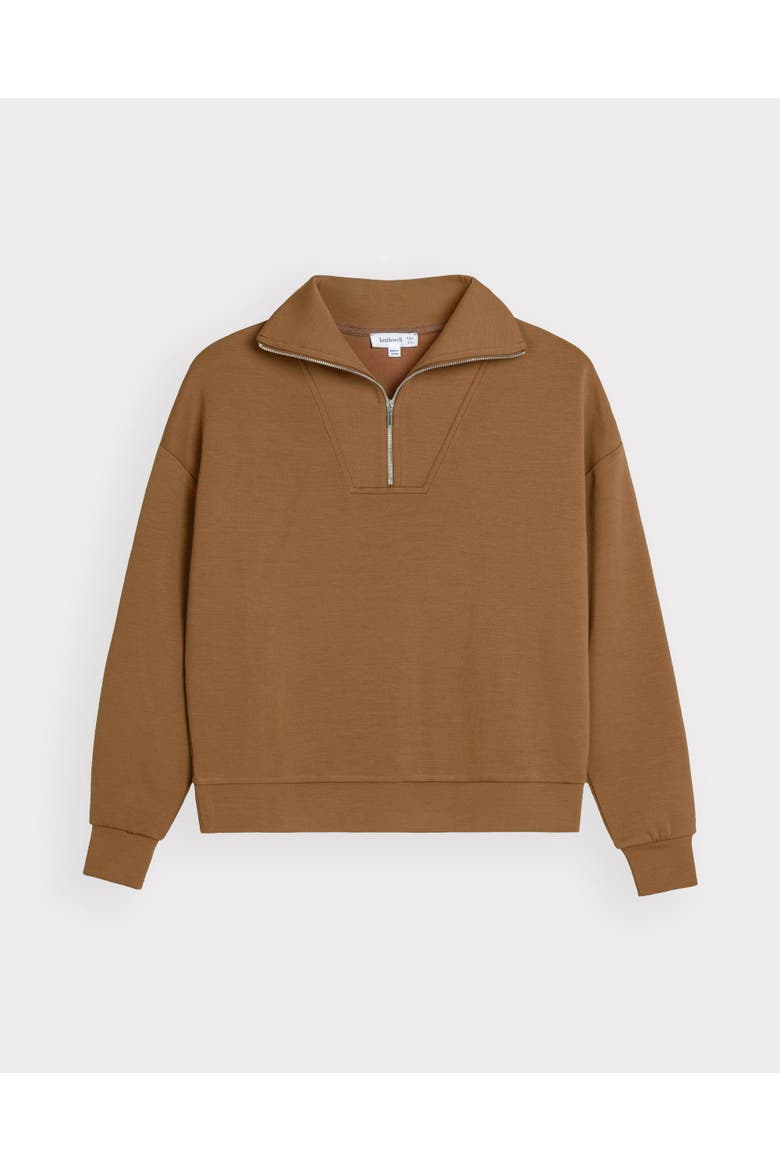 1/4 Zip Soft Feel Sweatshirt, Alternate, color, Coffee