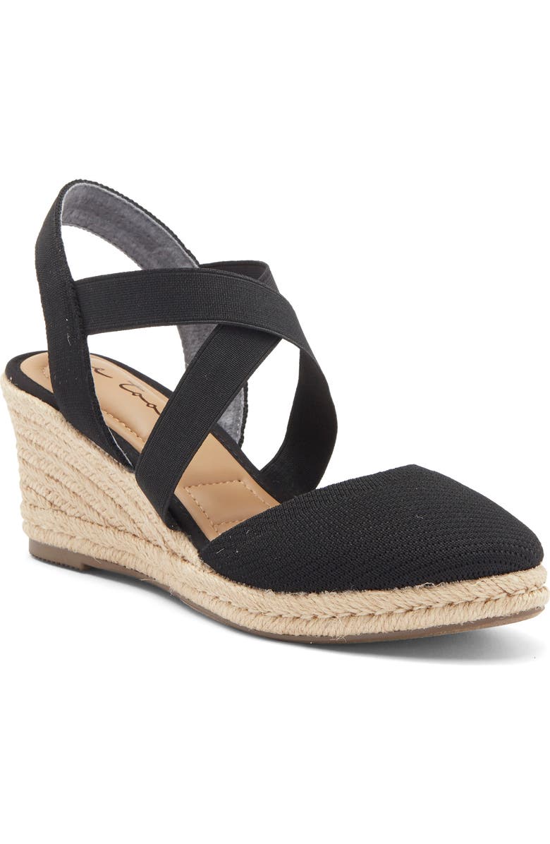 Me Too Stelle Espadrille Wedge Sandal, Main, color, Black