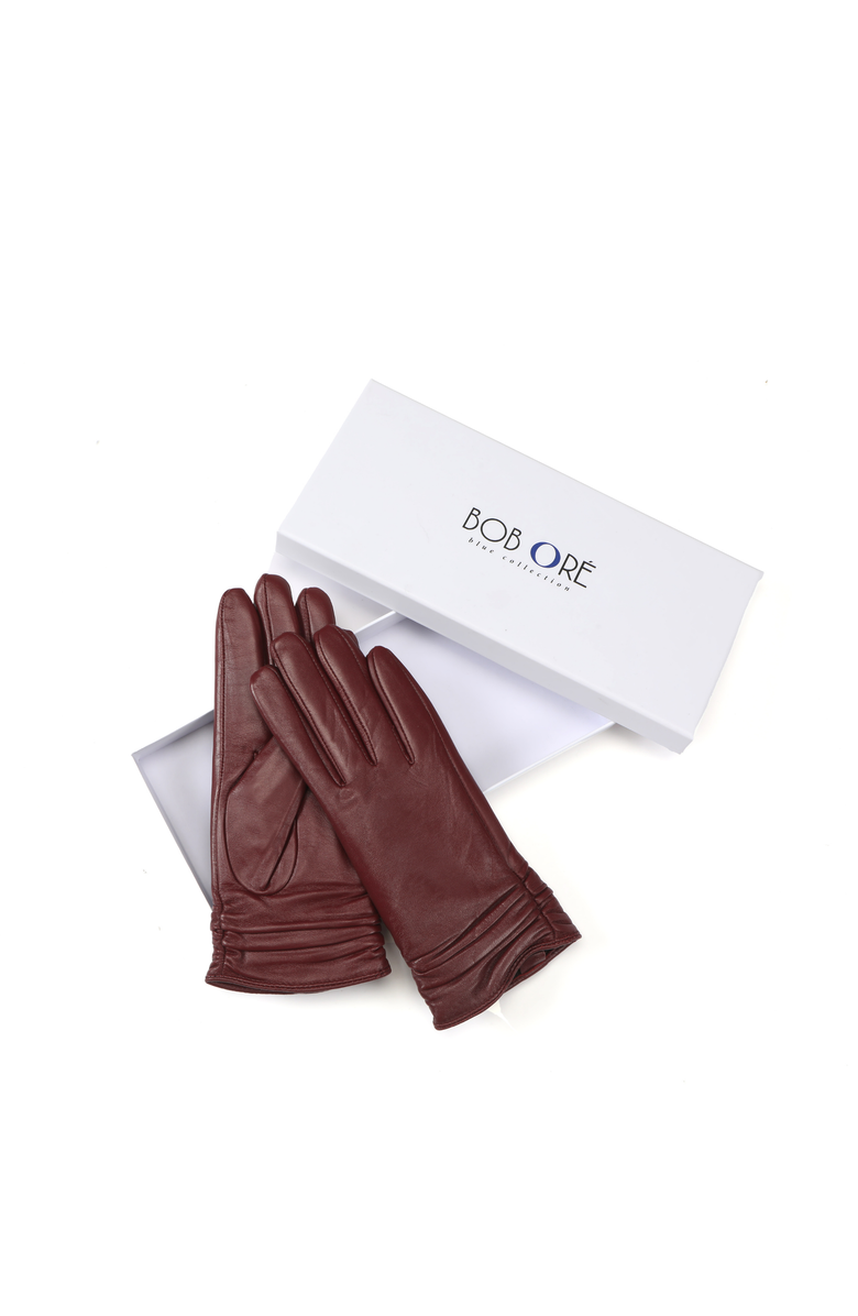 Zephyr Handbag Elina Leather Gloves, Alternate, color, Burgundy