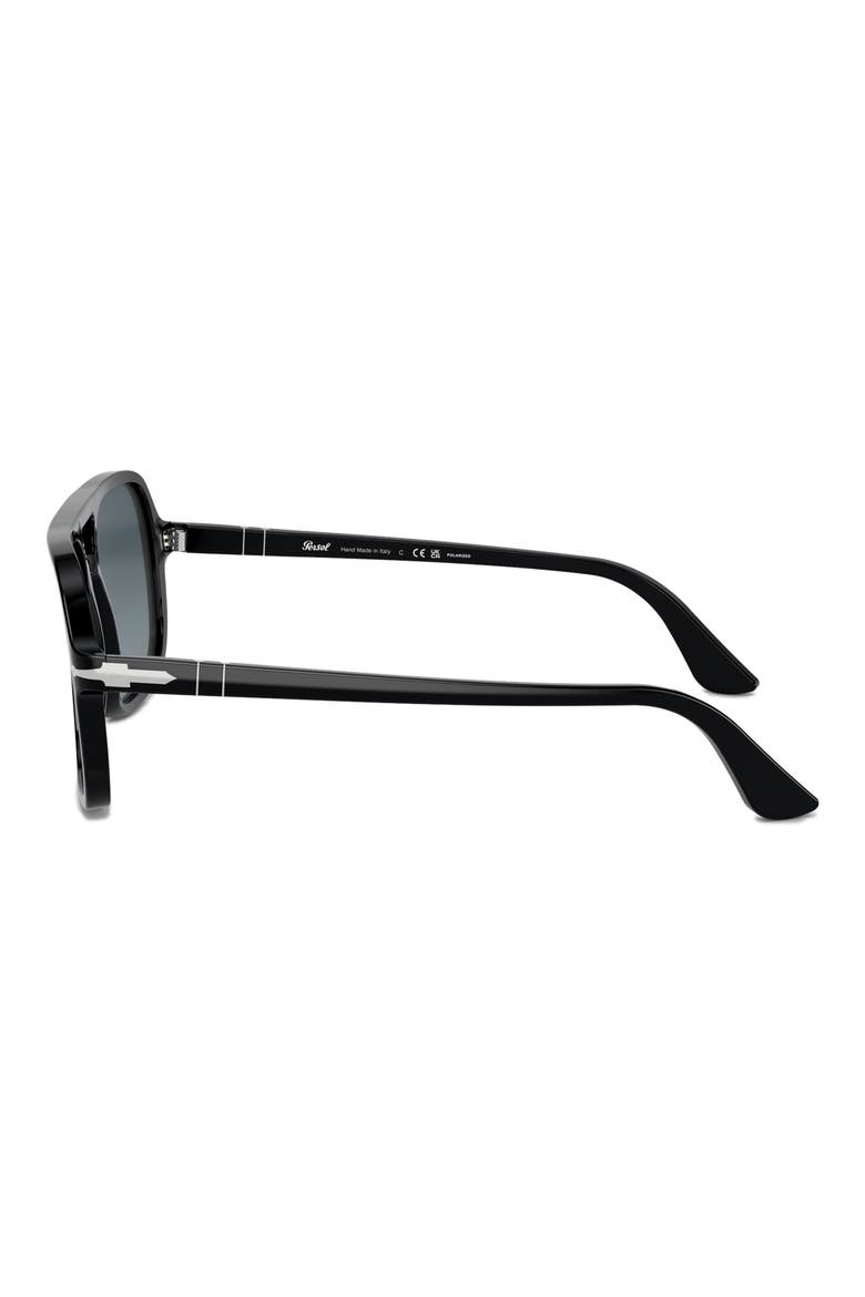 58mm Polarized Pilot Sunglasses, Alternate, color, BLACK