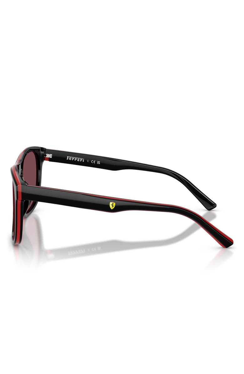 Scuderia Ferrari 57mm Square Sunglasses, Alternate, color, Red/Shiny Black / Ferrari