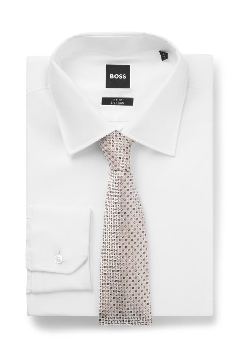 Floral Silk Blend Jacquard Tie, Alternate, color, OPEN WHITE
