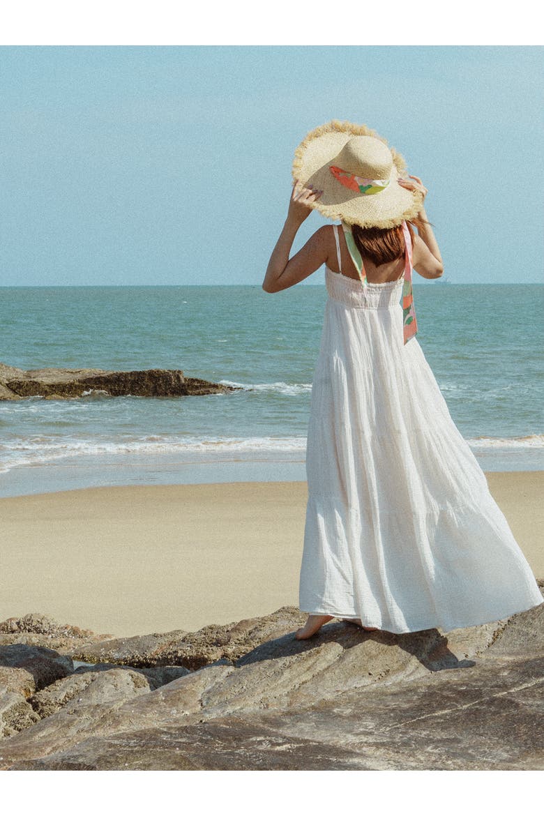 "Cartagena" Straw Hat with Ribbon Tie, Alternate, color, Pink and Green