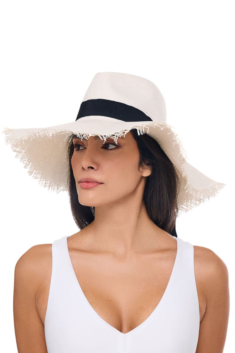 Women's Nassau Shantung Straw Hat, UPF 50+ Sun Protection, Alternate, color, Dark Brown