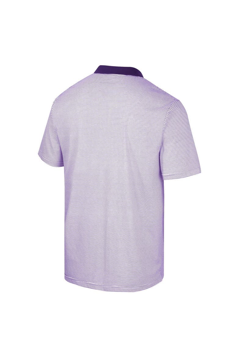Men's Colosseum White/Purple Kansas State Wildcats Print Stripe Polo, Alternate, color, White