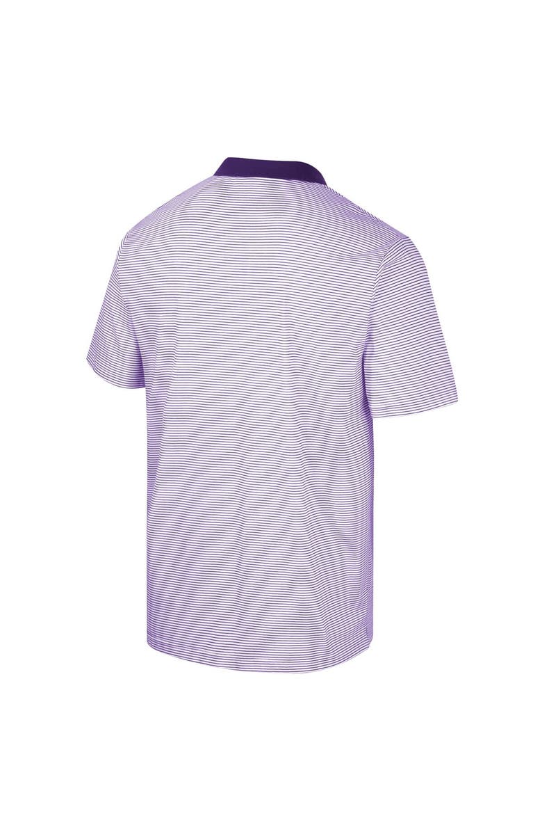 COLOSSEUM Men's Colosseum White/Purple Kansas State Wildcats Print Stripe Polo, Alternate, color, White