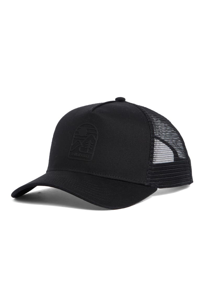 Riptide Twill Trucker Baseball Cap, Main, color, BLACK