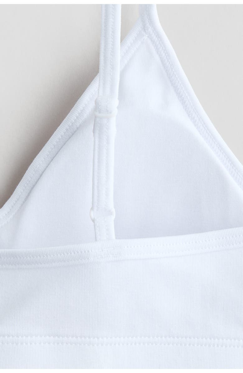 H&M 2-pack Padded Crop Tops, Alternate, color, White