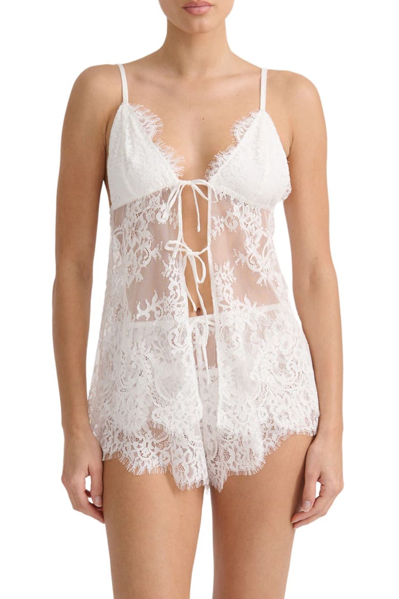 Emerson Sheer Lace Chemise, Main, color, IVORY