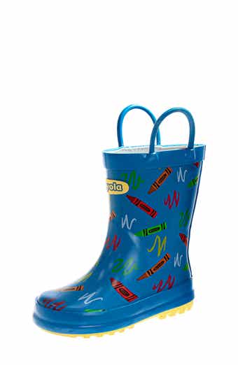 Kids' Crayon Print Rain Boot