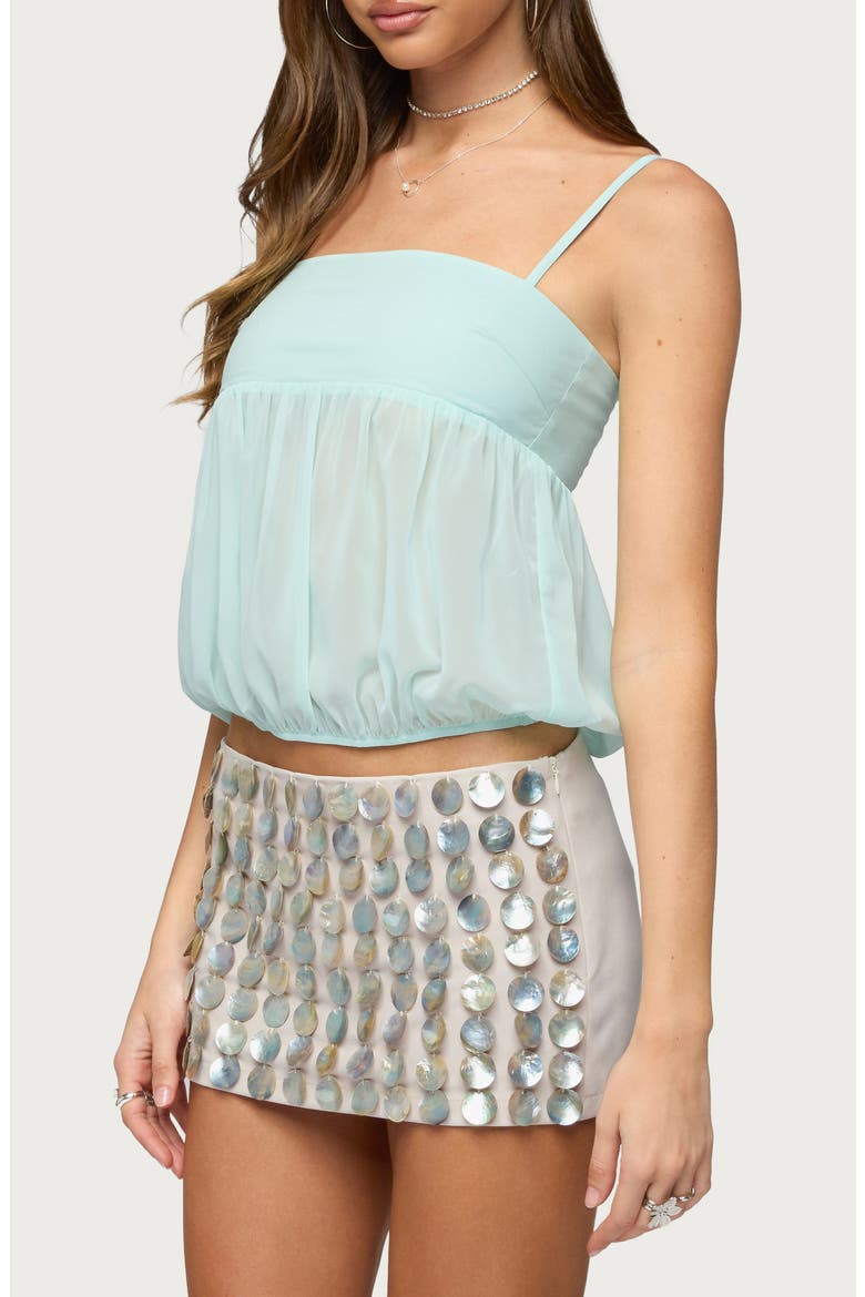 Helena Strapless Bubble Hem Top, Alternate, color, AQUA