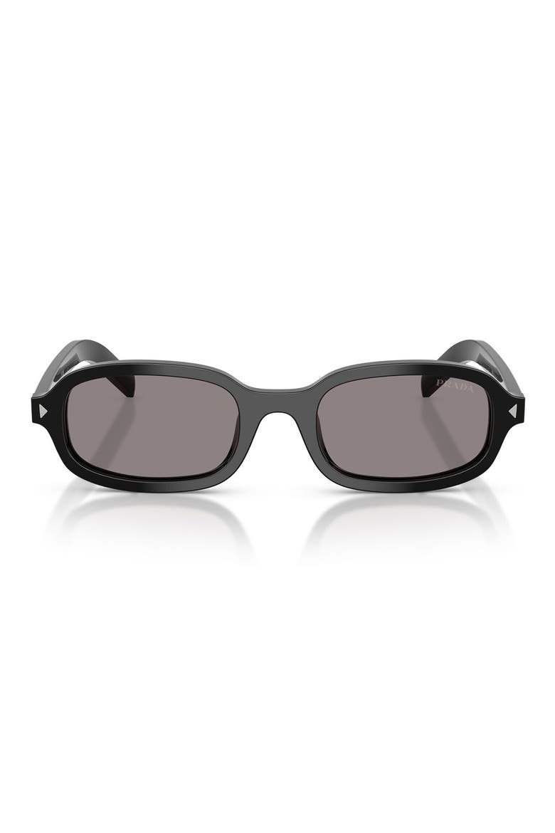 50mm Oval Sunglasses, Main, color, BLACK / GREY