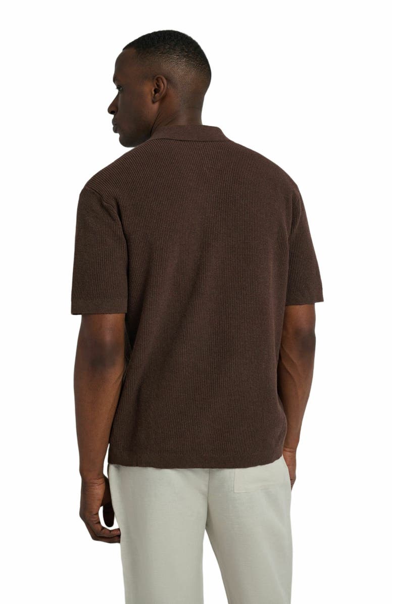 Onia Cotton Linen Knit Camp Shirt, Alternate, color, Chestnut