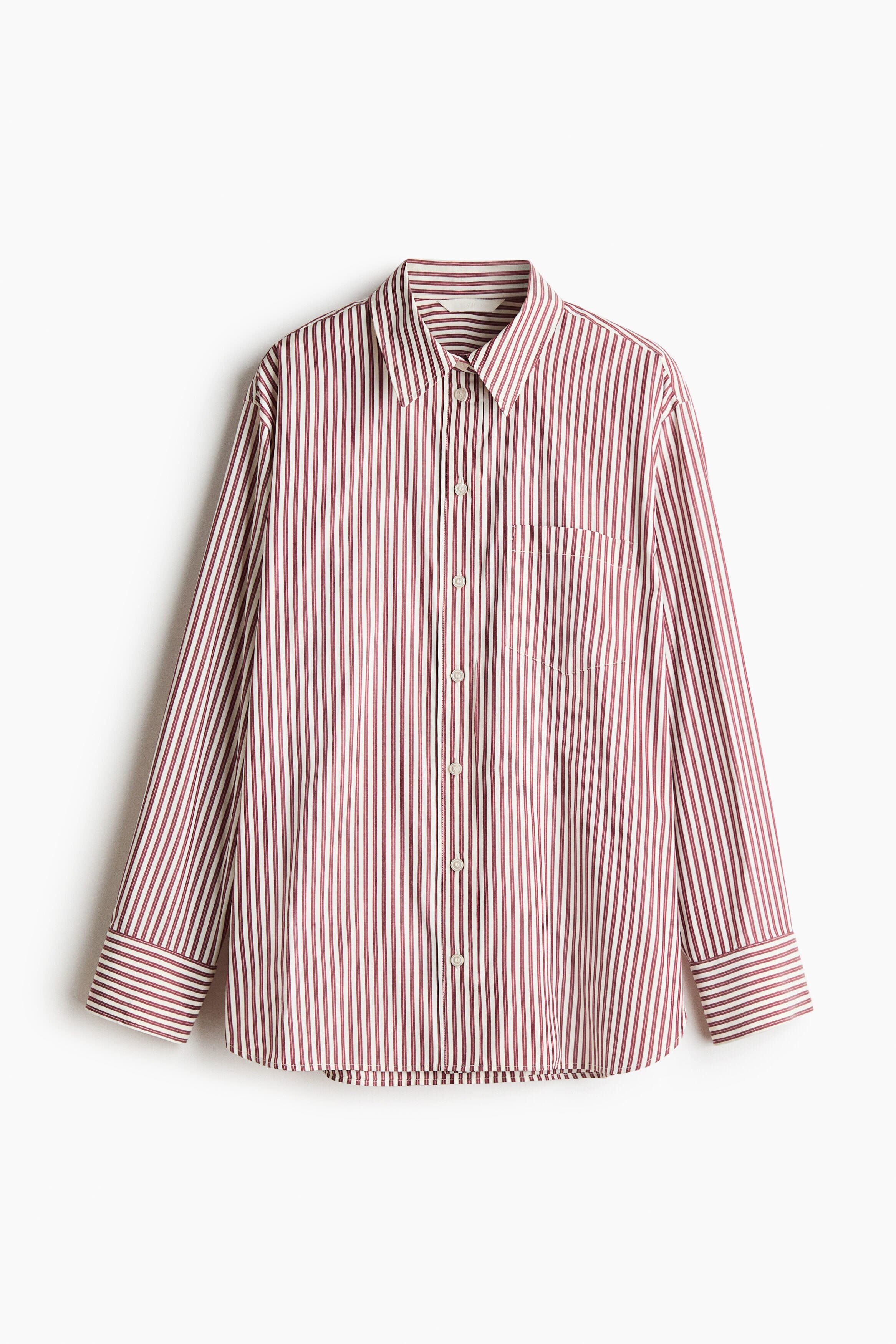H&M Oversized Dobby-weave Shirt (Women) | Nordstrom