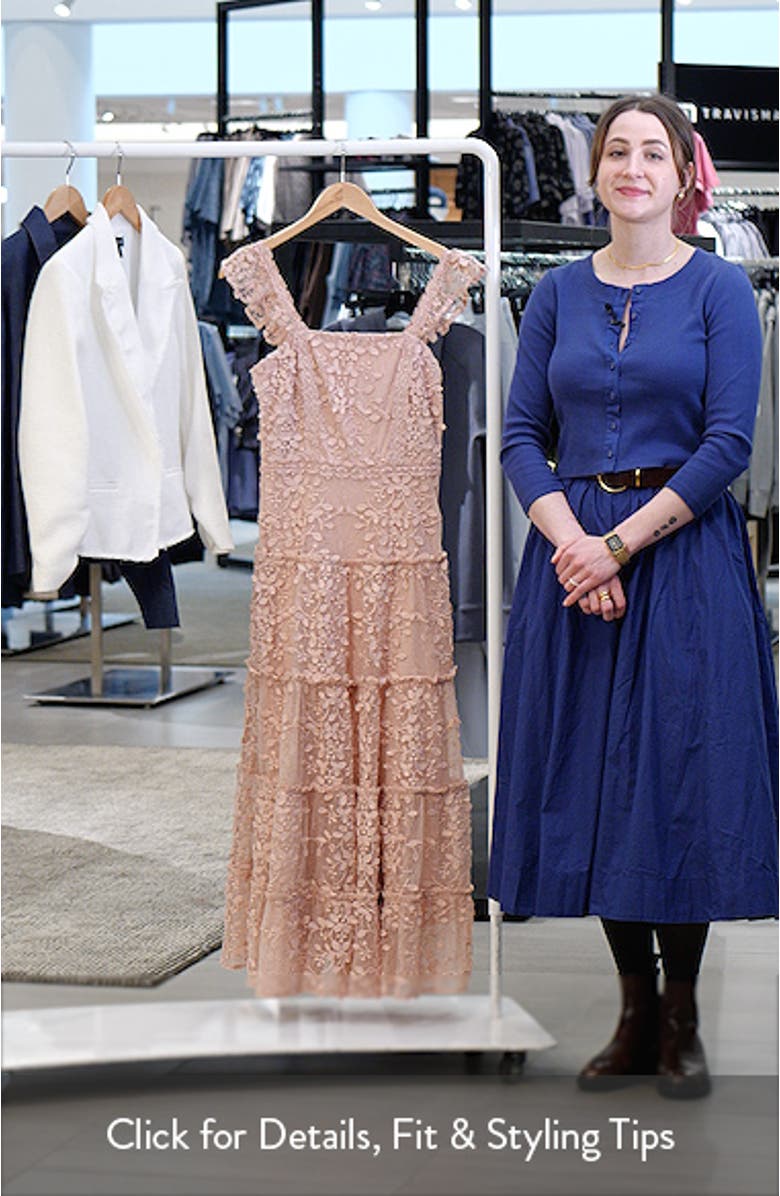 3D Floral Lace Tiered Maxi Dress, sales video thumbnail