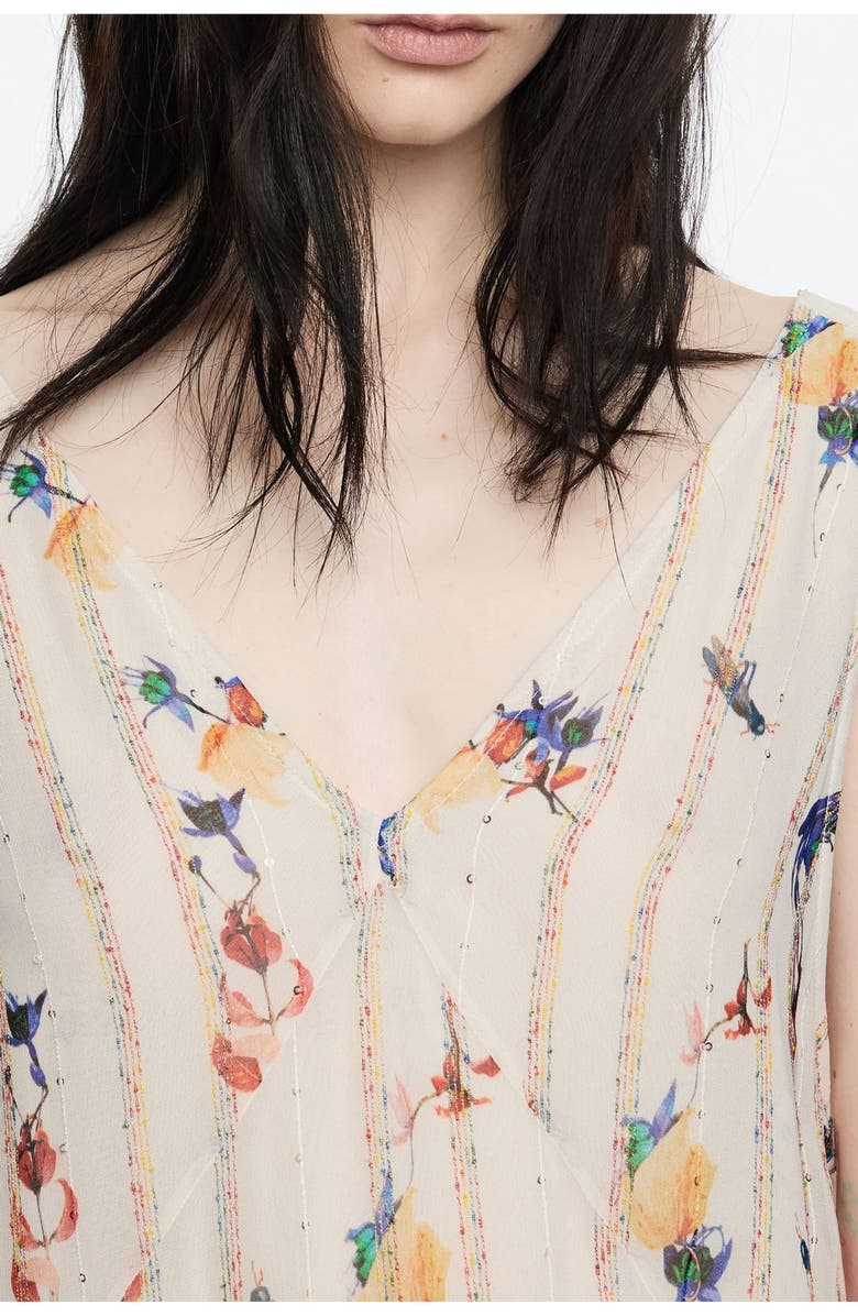 Bimba y Lola Fancy Flowers Scan A-Line Dress, Alternate, color, Flowers Scan Ivory