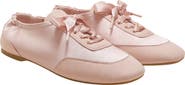 VIVAIA Cristina Square-Toe Lace-Up Satin Sneakerina