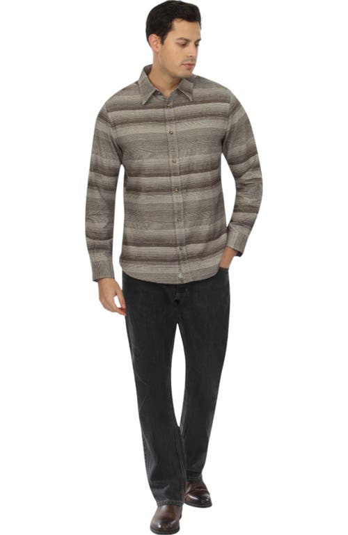 Vustra Shasta Stripe Button-down Shirt In Brown