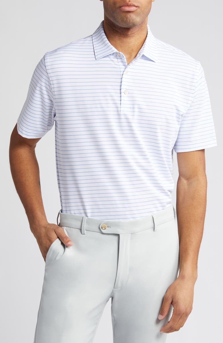 Peter Millar Drum Stripe Performance Jersey Polo, Main, color, 