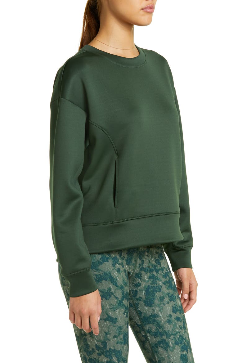 Luxe Pocket Sweatshirt, Alternate, color, GREEN SYCAMORE